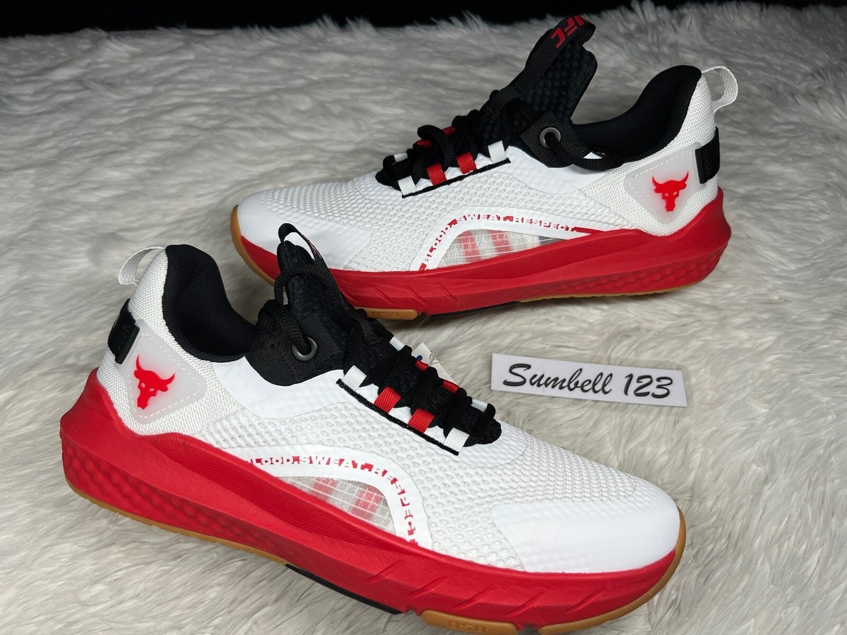 Bsr Project Rock Red Shoes Under Armour Project Rock Bull BSR UFC MMA White  Red Black