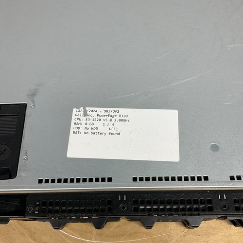 Serveur Dell PowerEdge R330 | Intel Xeon E3-1220 v5 @ 3,0 GHz | 8 Go de RAM | Sans disque dur - Photo 4/7