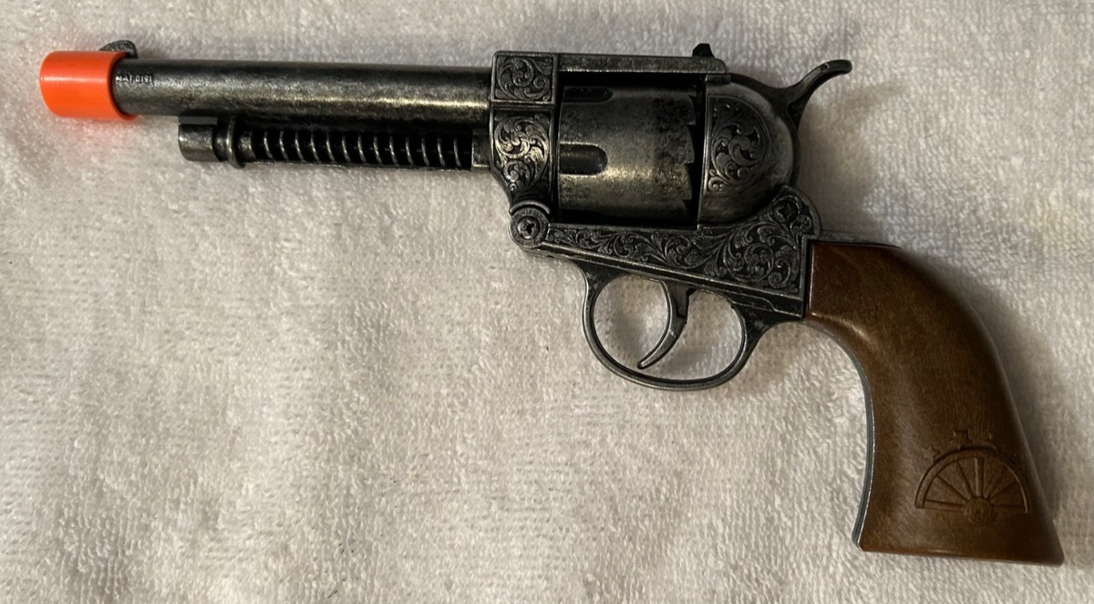 Vintage Toy Cap Gun Pistol Revolver Edison Giocattoli SPA Made in