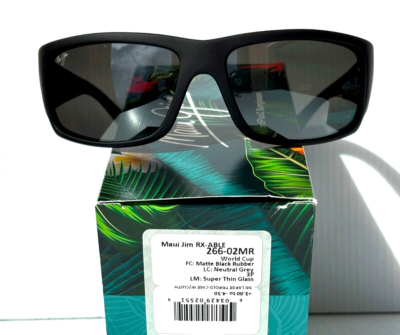 NEW Maui Jim WORLD CUP Matte Black Rubber POLARIZED Grey  display picture 2
