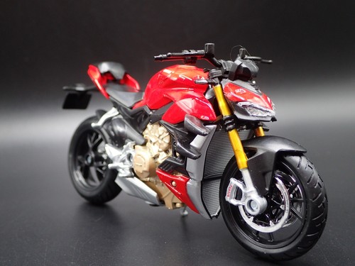 DUCATI SUPER NAKED V4S BIKE MOTORCYCLE RED 1/18 SCALE DIORAMA DIECAST MODEL BIKE - Picture 6 of 9