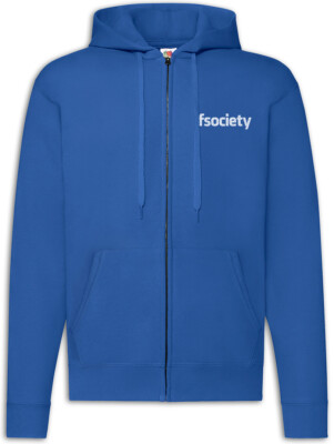 fsociety Zipper Hoodie Mr. Geek Nerd Admin Robot Hacker Symbol Logo Informatiker