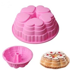 9.5" Heart Silicone Cake Mold for Birthday Tart Pie Bread Flan Dessert