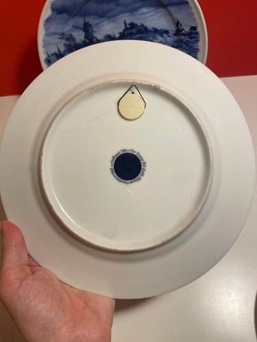Set of 2 Vintage Delfts Blauw Hand Decorated Plates (b15), Decorative Vintage - Picture 4 of 8