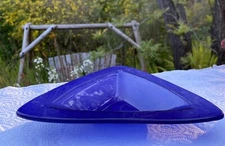 Annie Glass Purple Delta-Triangle Shape Dish Bowl Signed Studio Glass 1995