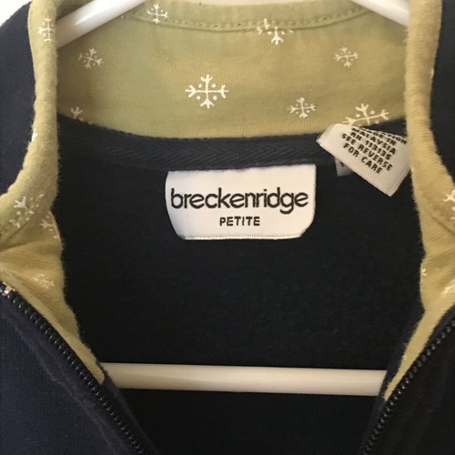 Breckenridge Pullover sweatshirt 1/4 zip Snowman Petite Medium 8/10 Winter Theme - Picture 3 of 4