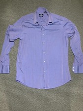 HUGO BOSS Mens Formal Shirt 41 16 Long Sleeve Purple Regular Cotton