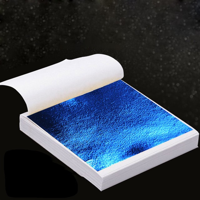 50x Blue Metal Foil Gold Leaf Sheet For Art Craft Design Gilding