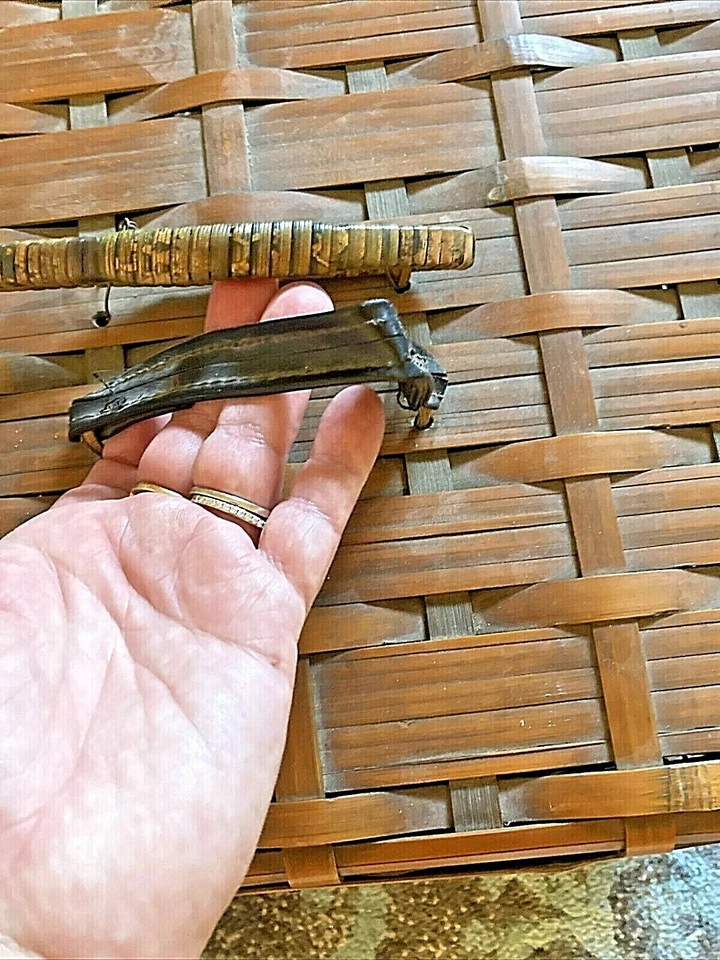 Cesta de picnic vintage/roble listones ANTIGUA, CIRCA 1880!!!!!! Foto 2 de 4