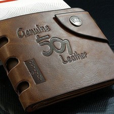 Men's Leather Short Wallet Bifold Card Holder Slim Clutch Purse Billfold Handbag