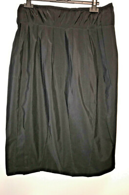 JIL SANDER Faltenrock schwarz Polyester, Gr. 40 FR, mit geometrischen Stichen