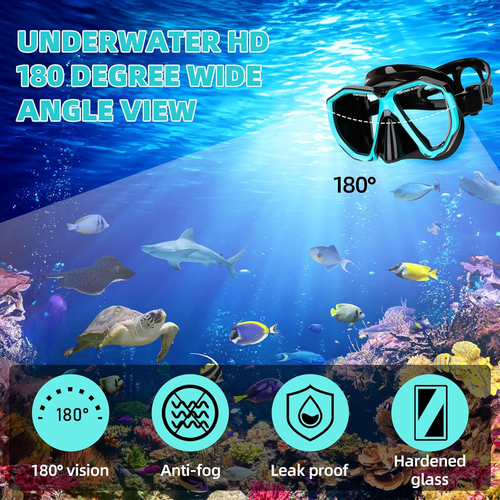 Set per Snorkeling Adulti Con Maschera E Boccaglio,Maschera Snorkeling,Maschera - Foto 3 di 12