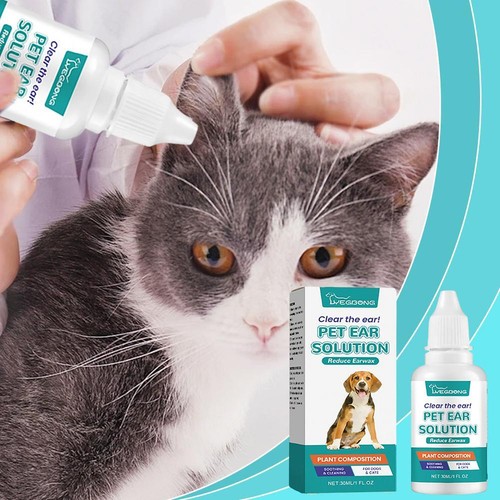 30ML Pet Dog Ear Drops For Control Yeast Itching Ear Mites cleaning Ear liquid & - Picture 2 of 12