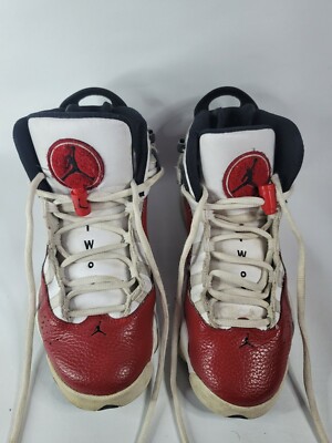 Air Jordan White Red Sneakers Leather US Size 7 youth