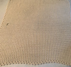 Handmade Knit Blanket Throw Cream Color Fair Condition