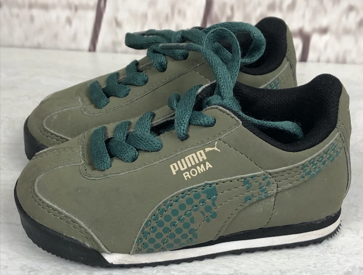 Puma Kids Roma Kinder Fit Toddlers Girls Boys Camo Green Sneakers Shoes Sz 5