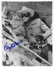 Wonderful CLAYTON MOORE Signed 8 x 10 Photo The Lone Ranger