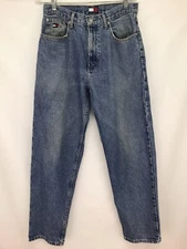 TOMMY JEANS VTG Mens 31x30 Freedom Jean Blue Denim Jeans Distressed (Tag32x30
