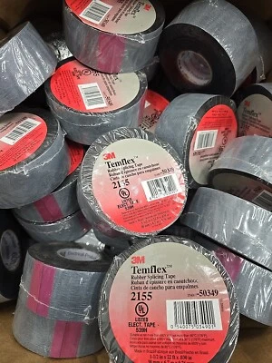 3M 50349 Temflex 2155 Rubber Splicing Tape 1-1/2 in x 22 ft x .030 in. 10 Rolls