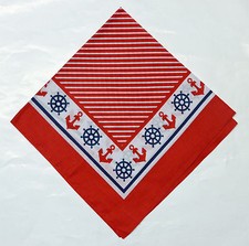 HALSTUCH  KOPFTUCH  BANDANA "ANKER / RUDER rot" 54 cm