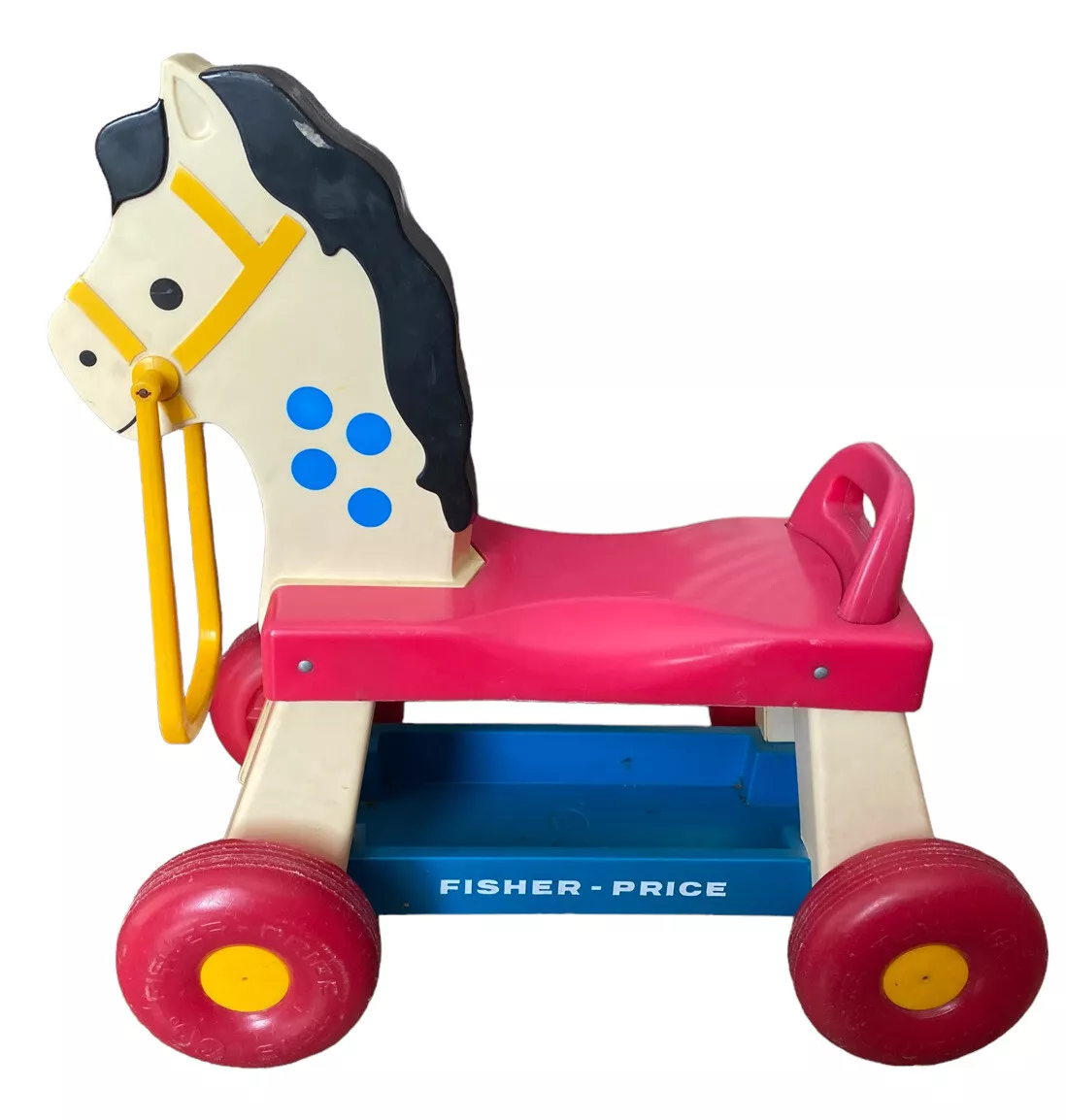 Vintage Fisher Price Whinny Ride on Horse 978 Rare Toddler Toy 1976