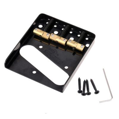 Wilkinson WTB Black Ashtray Brass Compensated 3-Saddle Bridge For Tele TL Guitar