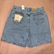 Vintage Lee Relaxed Fit Womens Denim Shorts, Deadstock NWT, Size 18