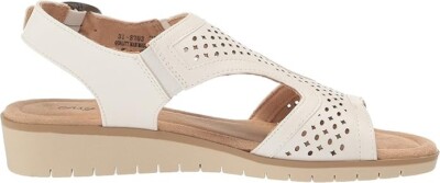 Easy Street Women's Alba Faux Leather Comfort Wedge Sandals, White Size 7M
