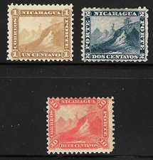 Nicaragua Scott 3, 4, 6 F/VF Unused 1869-1871.