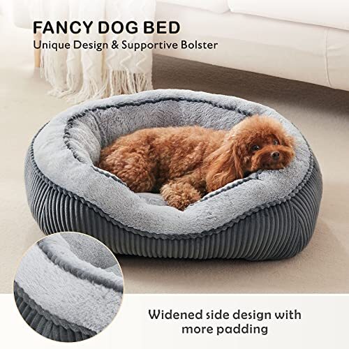 Dog Beds for Small Medium Large Dogs & Cats. Large-(30’’x 24’’x 9’’) Grey - Bild 2 von 6