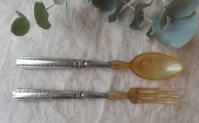 Couvert à Salade En Argent Art Déco – Cuillère De Service Ancienne, Dans Sa Boîte