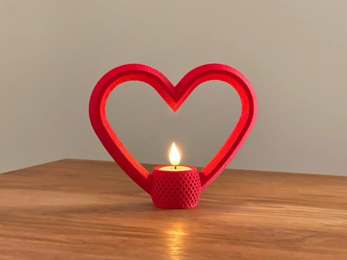 Candelabro Corazón Luz Nocturna LED Vela Amor Amor San Valentín Regalo Diseño - Imagen 2 de 4