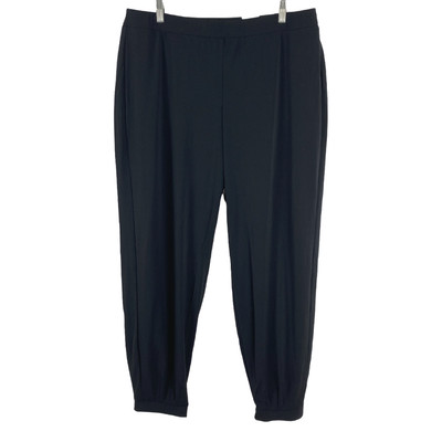Chico's Tricotette Harem Pants Black Polyester Blend NWT Women's Size 3 PT-1413
