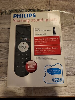 Philips VOIP0801B/37 Skype Travel Phone (Travel Case Included) New In Original B