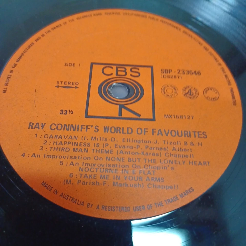 RAY CONNIFF'S WORLD OF FAVORITES ALBUM LP RECORD VINYL VINTAGE   - Image 3 of 4