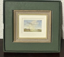 Original Miniature Watercolour Titled Bright Beach By Artist David Weston