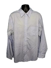 ARROW Mens 2X 36/37 18.5 Fairfield Pinpoint Blue Wrinkle Free Button Down XXL
