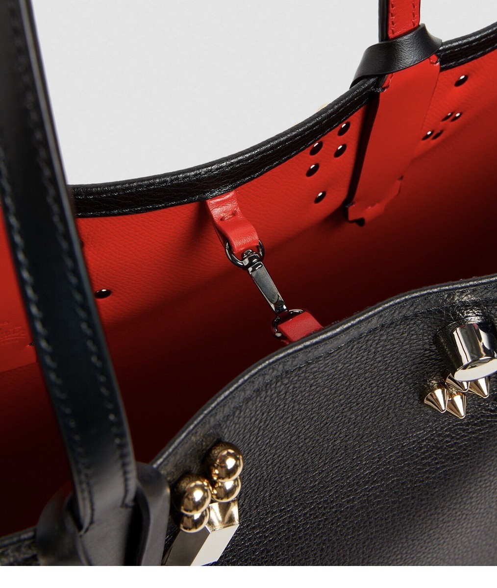 【関税送料込】ルブタン Cabata stud-embellished leather tote Cabata stud-embellished leather tote in black - Christian
