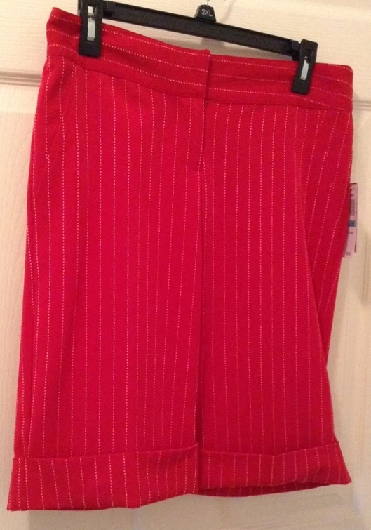 XOXO Bermudas Pantalones Cortos Juniors 5/6 Rojo Blanco Rayas Tiro Medio Puños Light House Foto 3 de 4