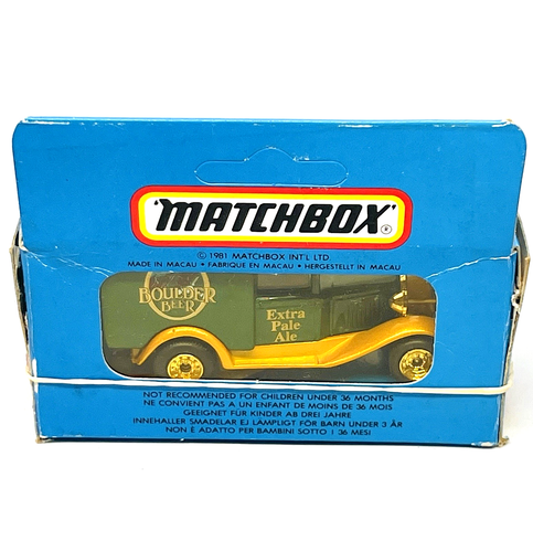 Matchbox International 38 Ford Model "A" Van green & gold, "Boulder Beer", mib! - Picture 5 of 5