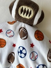 Carter s boys sports football lovey Blanket blue trim
