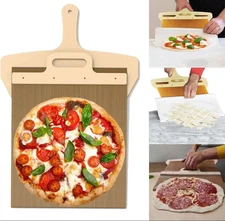Premium Sliding Pizza Peel Non-Stick Spatula Paddle with Wooden Handle Smart
