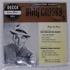 BING CROSBY COLLECTORS' CLASSICS VOL.3 RHYTHM ON THE RANGE DECCA DL6010 US LP