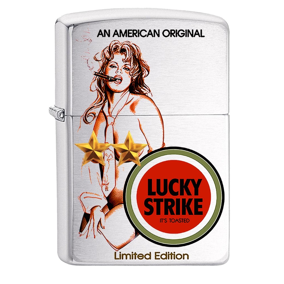 ZIPPO Lucky Strike Anime Vintage Style Girl Lighter: fine art and