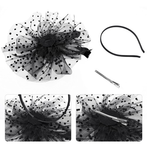 Retro Head Flower Set Party Headwear Women's Miss Fascinator Accessories - Picture 5 of 11