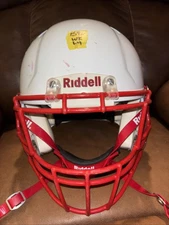 Riddell Speed Large Football Helmet (Metallic White W/ Red Face Mask)
