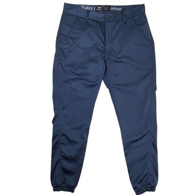 Publish Brand Satin Joggers Size 32 Shiny Navy Techwear Elastic Cuffs D Ring