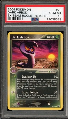Pokemon Dark Arbok EX Team Rocket Returns #29 PSA 10 Gem Mint