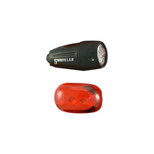 Fanali Bici Led Kit Anteriore e Posteriore BTA Apollo + Globe Batterie Incluse