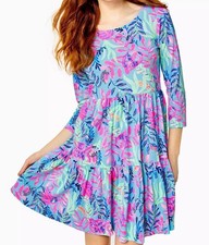 lily Pulitzer Geanna Swing Dress in the Porto Blue You've Been Spotted size XL